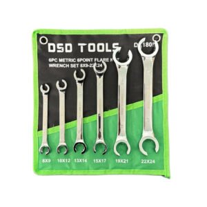 DSD TOOLS  6PC METRIC 6 POINT FLARE NUT WRENCH SET DS1805