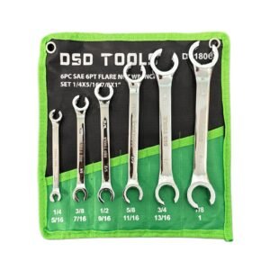 DSD TOOLS 6PC SAE 6PT FLARE NUT WRENCH SET DS1806