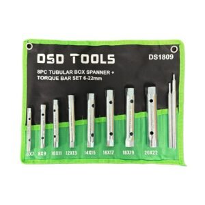 DSD TOOLS 8PC TUBULAR BOX SPANNER + TORQUE BAR SET DS1809