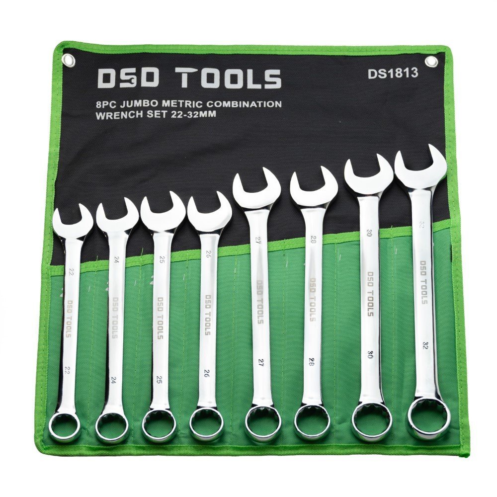 DSD TOOLS 8PC JUMBO METRIC COMBINATION WRENCH SET 22-32MM DS1813