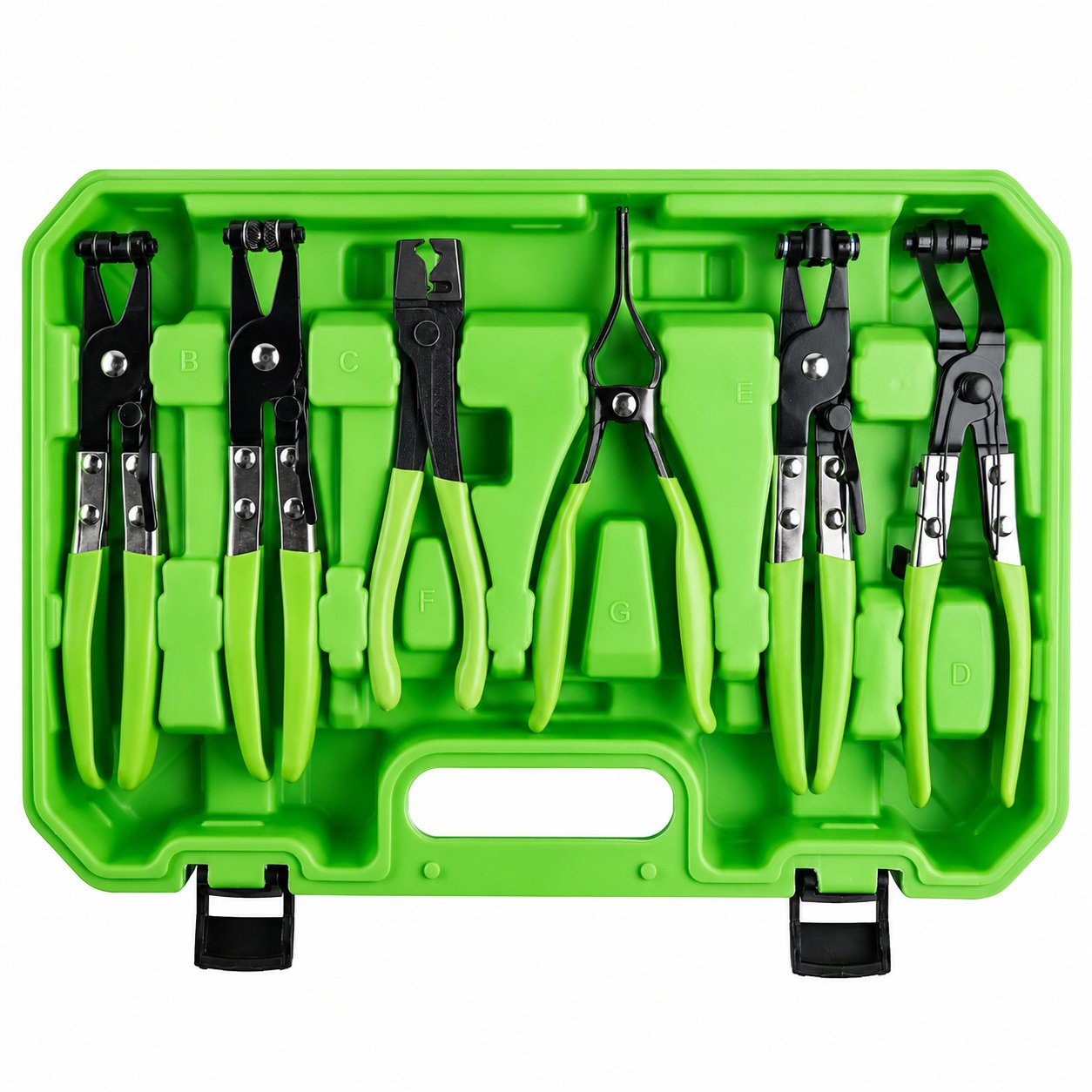 DSD TOOLS Tools 9pc Auto Hose Clamp Removal Clip Fixings Pliers Set Green DS1011 - Image 3