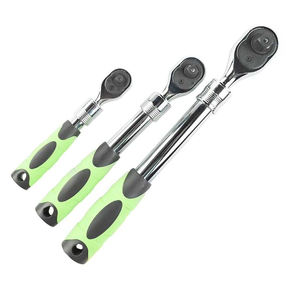 DSD TOOLS 3pc Extendable Ratchet Set 1/4", 3/8" & 1/2" Drives DS1085 - Image 3
