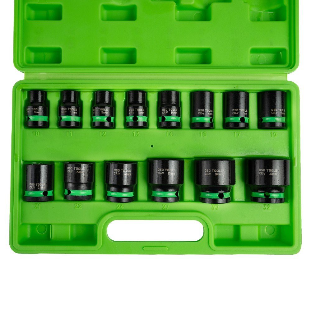 DSD TOOLS 14pc 1/2" DR Shallow Impact Sockets Metric DS1115 - Image 3