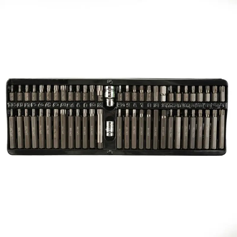 DSD TOOLS 58pc Hex, Torx & Spline Bit Set with 1/2″ & 3/8″ Drive Adapters DS1208 - Image 3