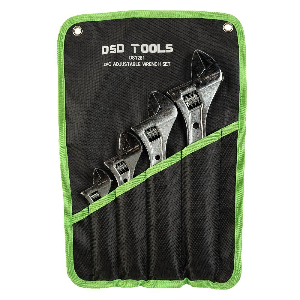 DSD TOOLS 4pc Adjustable Wrench Set - 6" 8" 10" 12" DS1281 - Image 3