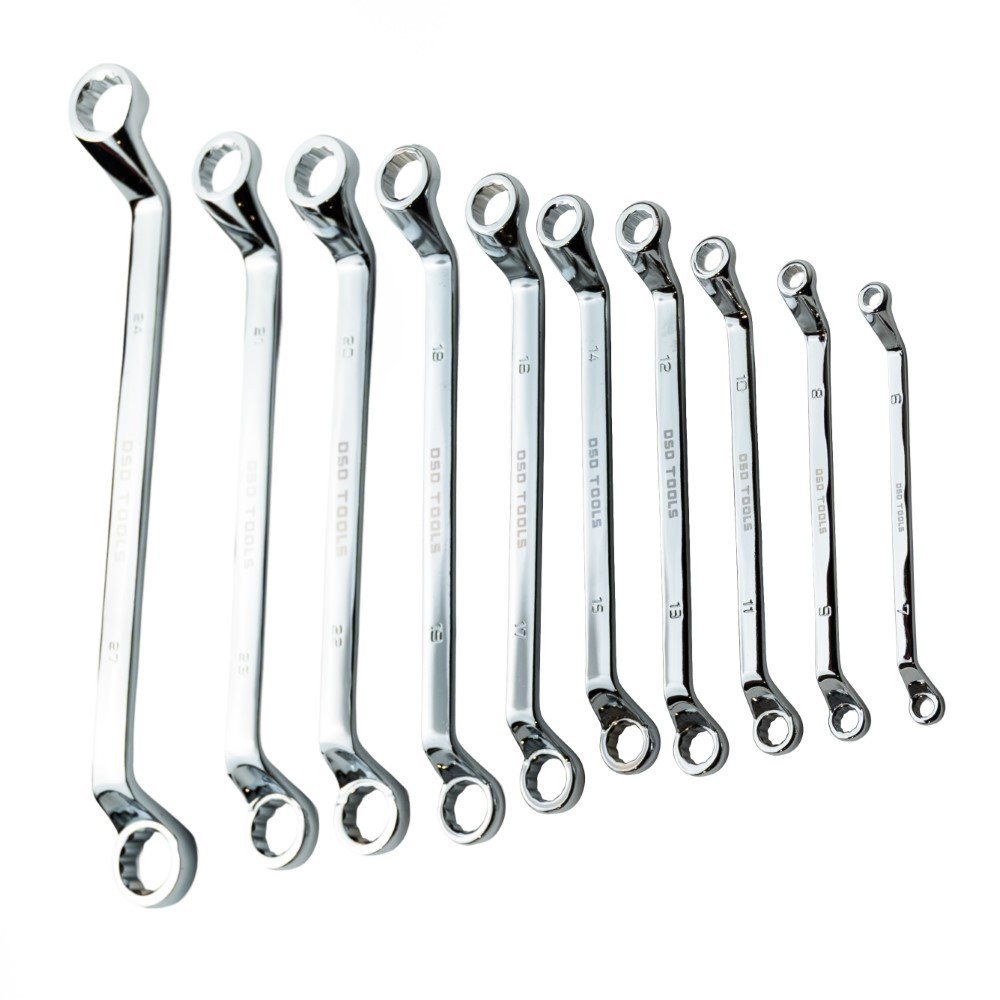 DSD TOOLS 10PC DOUBLE OFFSET RING SPANNER SET 6-27MM 75DEG DS1815 - Image 3