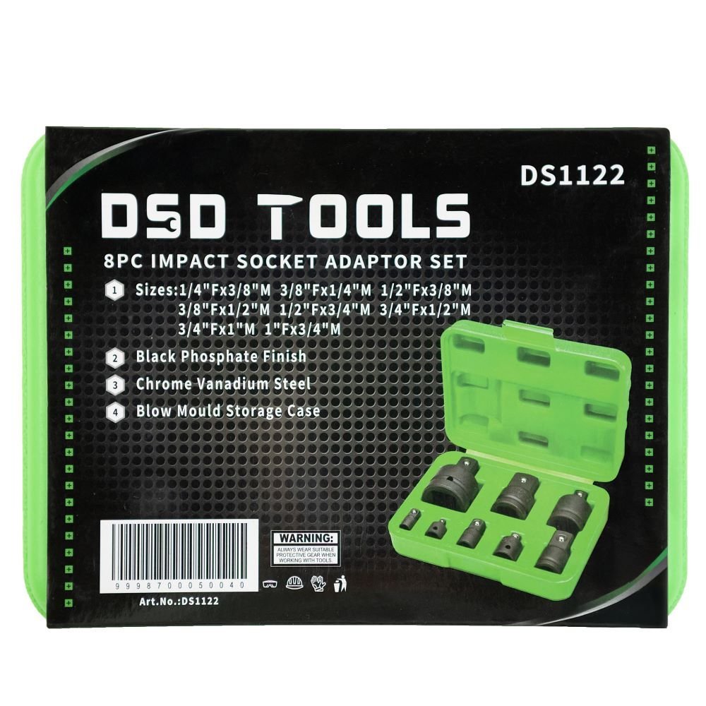 DSD TOOLS 8pc Impact Socket Adaptor Set DS1122 - Image 4