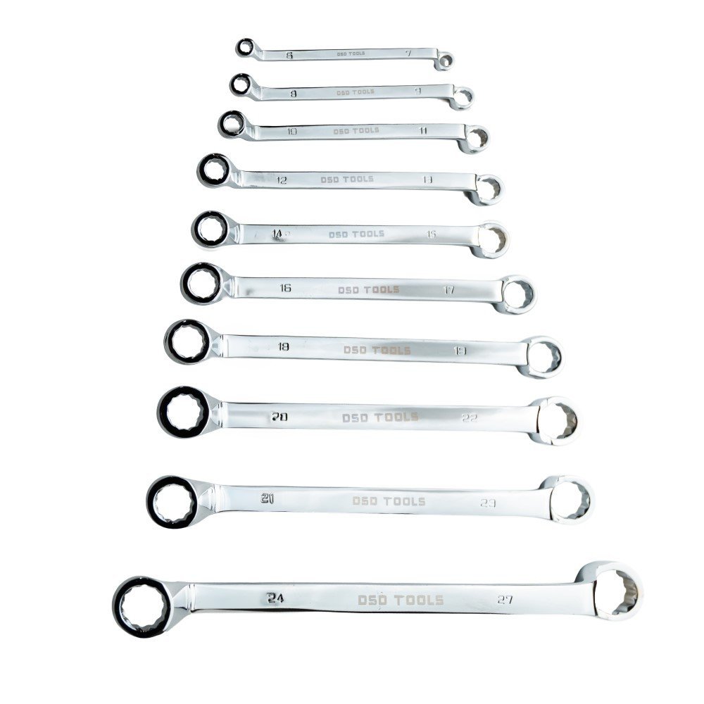 DSD TOOLS 10PC DOUBLE OFFSET RING SPANNER SET 6-27MM 75DEG DS1815 - Image 4