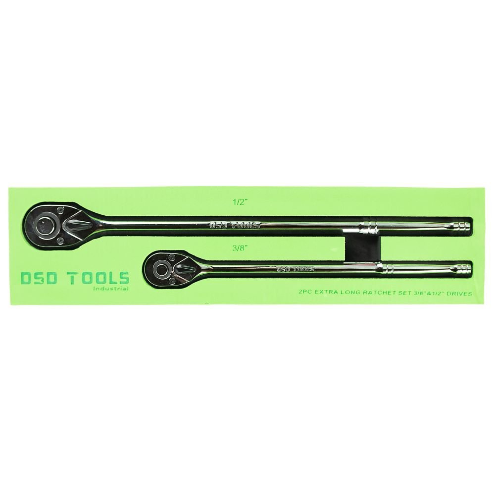 DSD TOOLS 2pc Extra Long Ratchet Set 3/8" & 1/2" Drives DS1086 - Image 5