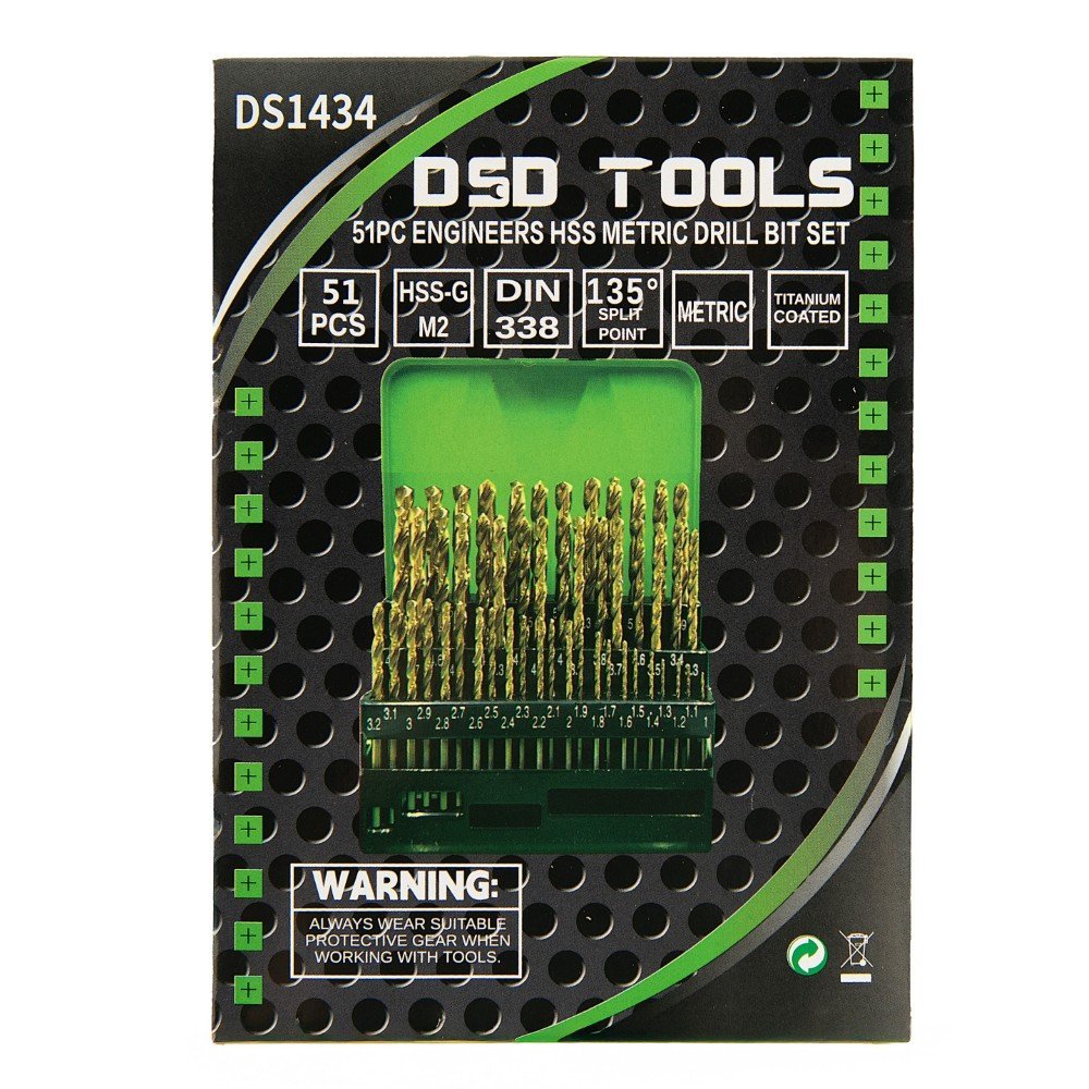 DSD TOOLS 51PC ENGINEERS HSS METRIC DRILL BIT SET 1MM – 6MM DS1434 - Image 5