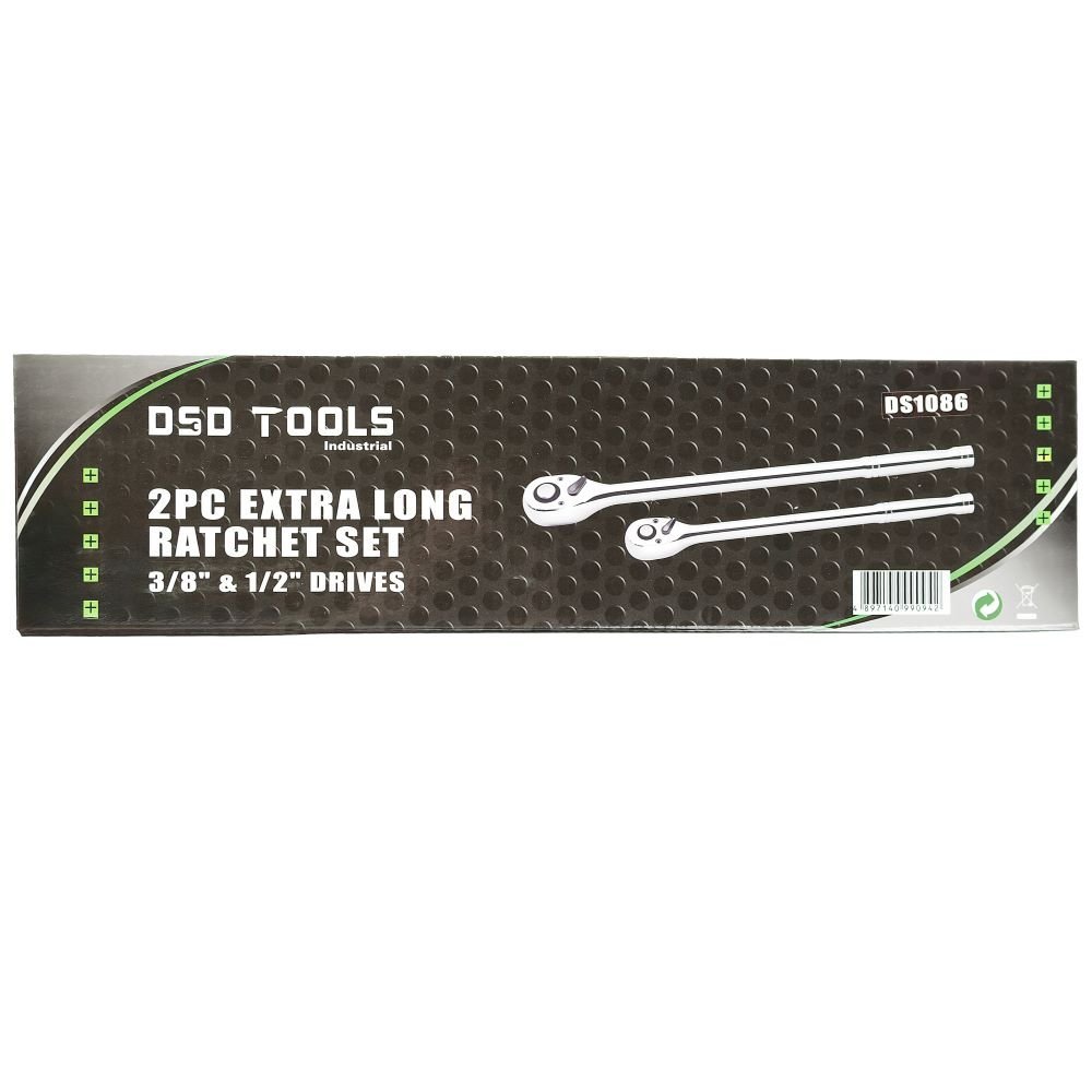 DSD TOOLS 2pc Extra Long Ratchet Set 3/8" & 1/2" Drives DS1086 - Image 6