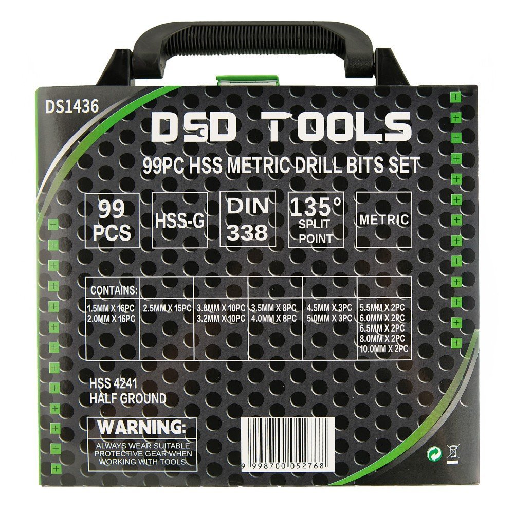 DSD TOOLS 99PC HSS METRIC DRILL BITS SET 1.5 – 10MM DS1436 - Image 6