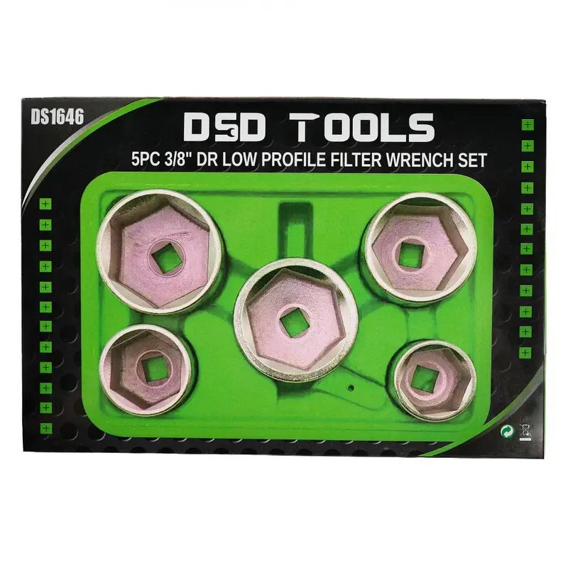 DSD TOOLS 5PC 3/8″ DR LOW PROFILE FILTER WRENCH SET DS1646 - Image 6