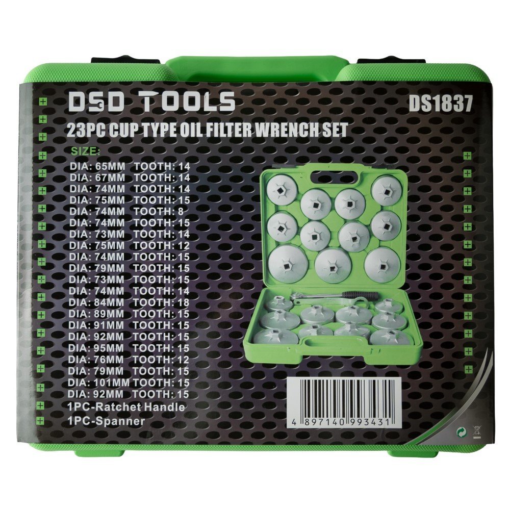 DSD TOOLS 23PC CUP TYPE OIL FILTER WRENCH SET DS1837 - Image 7