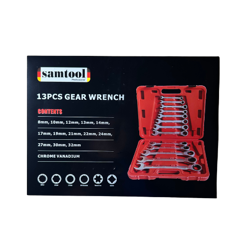 13PCS GEAR WRENCH IN RED BOX - Image 3