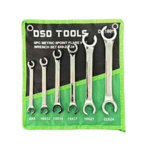 DSD TOOLS  6PC METRIC 6 POINT FLARE NUT WRENCH SET DS1805