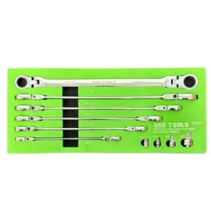 DSD TOOLS 10PC EXTRA LONG DOUBLE FLEXI HEAD RING RATCHET WRENCH DS1817