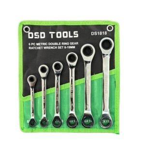 DSD TOOLS 6 PC METRIC DOUBLE RING GEAR RATCHET WRENCH SET DS1818