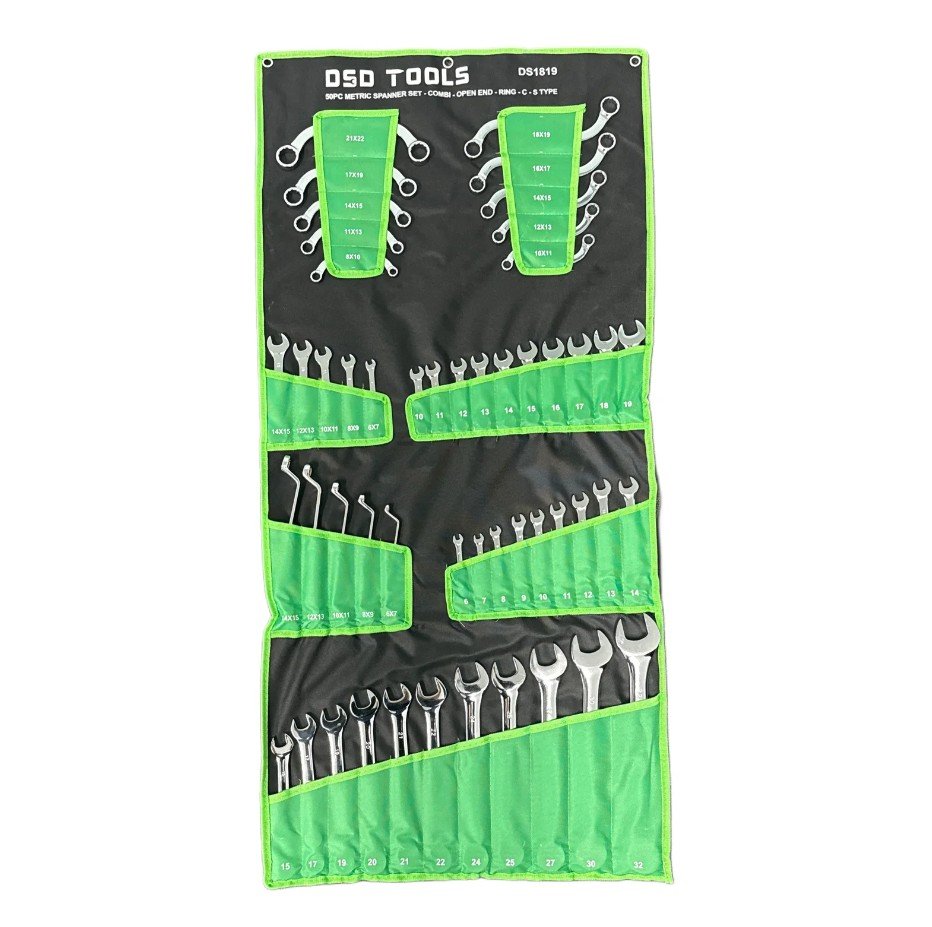 DSD TOOLS 50PC METRIC SPANNER SET – COMBI – OPEN END – RING – C – S TYPE DS1819 - Image 2