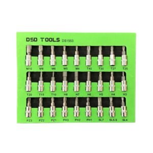 27Pc 1/4″ Dr 38Mm Mixed Bit Sockets DS1553