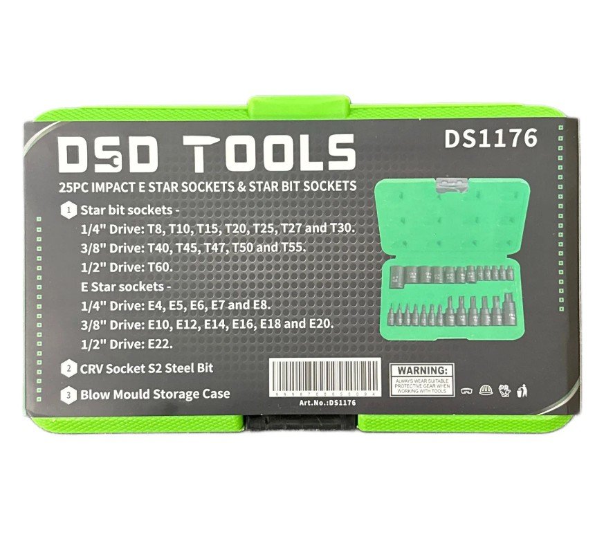 25pc Impact E Star Sockets & Star Bit Sockets DS1176 - Image 3