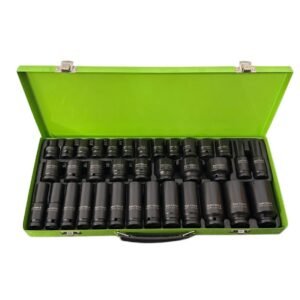 35pc 1/2″ DR 6 PT Impact Socket Set In Metal Case DS2008