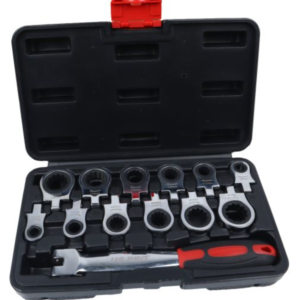US PRO 13PC GEAR RATCHET WRENCH SET - INTERCHANGEABLE FLEXI HEADS