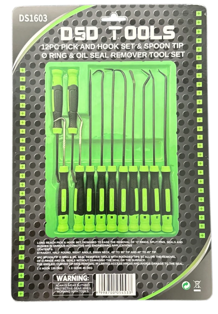 DSD TOOLS 12PC PICK AND HOOK SET & SPOON TIP O RING & OIL SEAL REMOVER SET DS1603 - Image 3