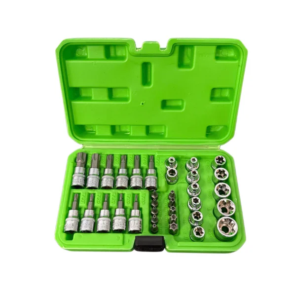 DSD TOOLS 34PC 3/8″ DR TORX BIT SOCKETS & E SOCKET SET DS1234