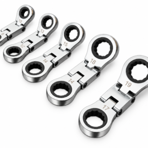 DSD TOOLS 5PC METRIC STUBBY FLEXI DOUBLE RING GEAR RATCHET WRENCH SET DS1927