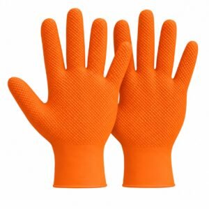 DSD TOOLS ORANGE NITRILE DIAMOND GRIP POWDER & LATEX FREE L GLOVES BOX OF 50 DS4000