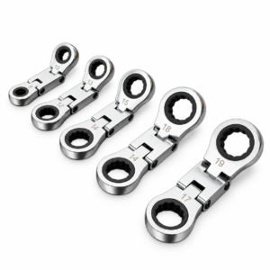 DSD TOOLS 5PC METRIC STUBBY FLEXI DOUBLE RING GEAR RATCHET WRENCH SET DS1927