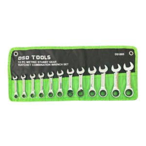 DSD TOOLS 12 PC METRIC STUBBY GEAR RATCHET COMBI WRENCH SET DS1885