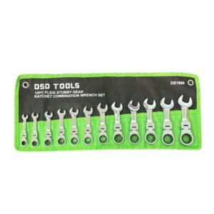DSD TOOLS 12PC FLEXI STUBBY GEAR RATCHET COMBINATION WRENCH SET DS1886